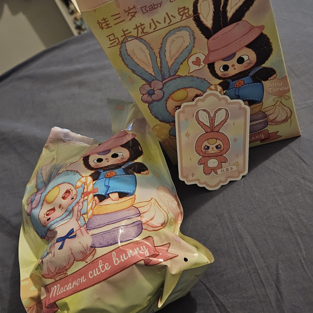 Pastel Macaron Bunny Plush Blind Bag with Bunny Sticker